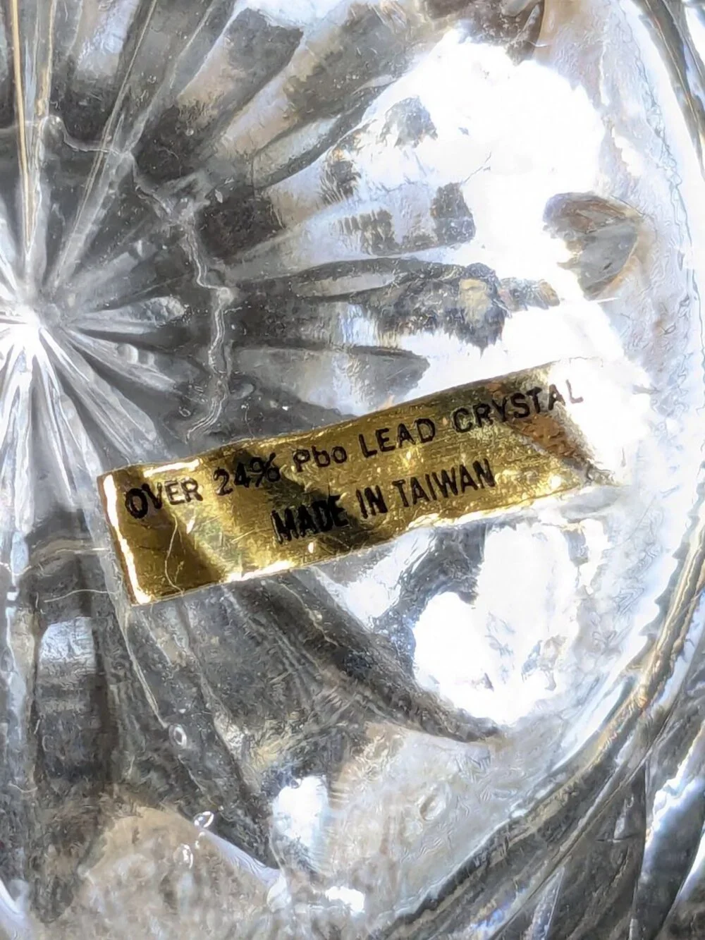Vintage Clear Cut Crystal Jewelry Ring Holder/Trinket Dish Starburst Diamond